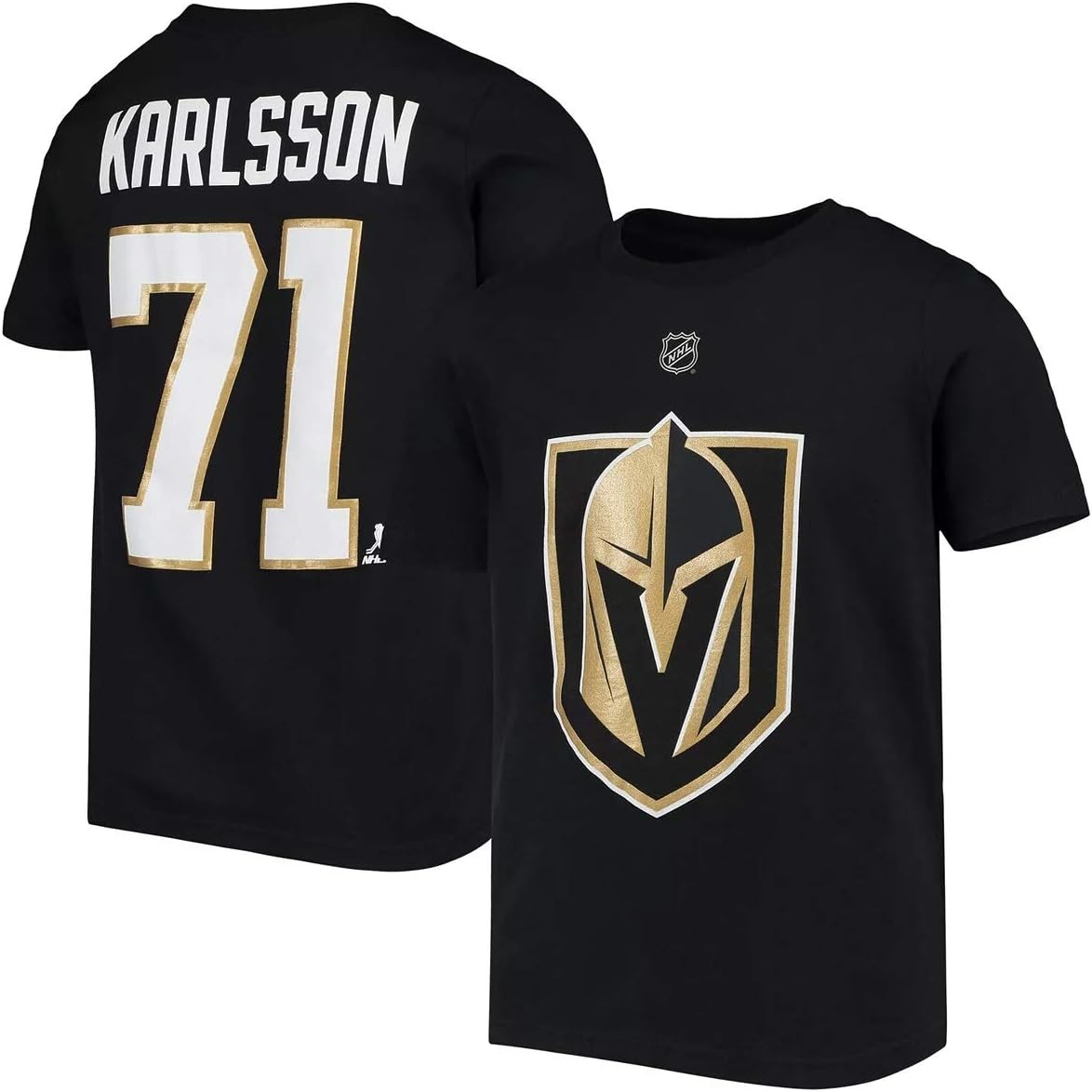 Outerstuff NHL Youth Team Color Player Name and Number Jersey T-Shirt : Clothing