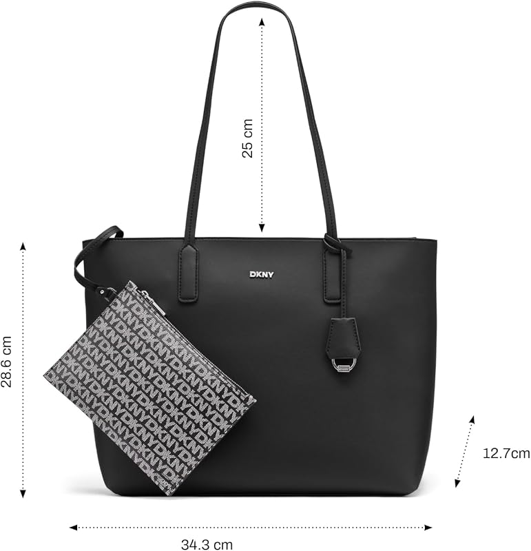 Saige Shopper Damen Schwarz Groß mit Reißverschluss