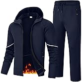 Rdruko Men's Fleece Track Sweat Suit 2 Piece Set Hooded Winter Warm Up Jogging Tracksuit Sweatsuit Sets