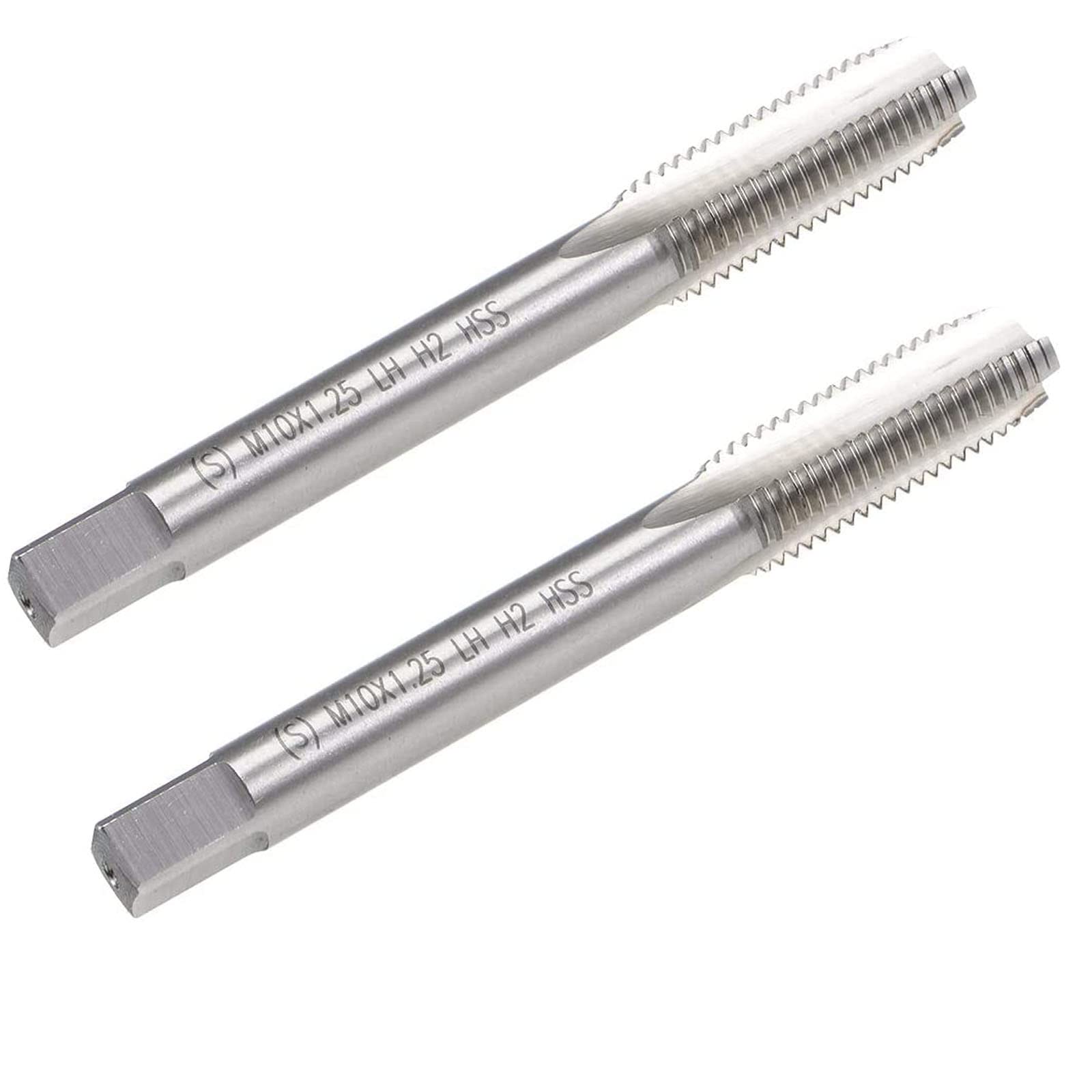 TA-VIGOR 2Pcs M10 x 1.25mm Metric Machine Tap, HSS 3 Straight Flute Taper Plug Metric Tap, 1.25mm Pitch Screw Thread Tapping Threading Machinist Repair DIY Tool — image 1