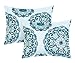 Chic Home Blue Reversible Bed in a Bag Quilt Set, King Size (4 Piece), Madrid - Microfiber Bedding with Geometric Medallion Boho Pattern Print - Quilt, Pillow Shams and Decorative Pillows