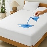 Zippered Mattress Encasement, Full XL Size Waterproof Mattress Protector, Breathable & Noiseless Absorbent 6-Sided Mattress Cover