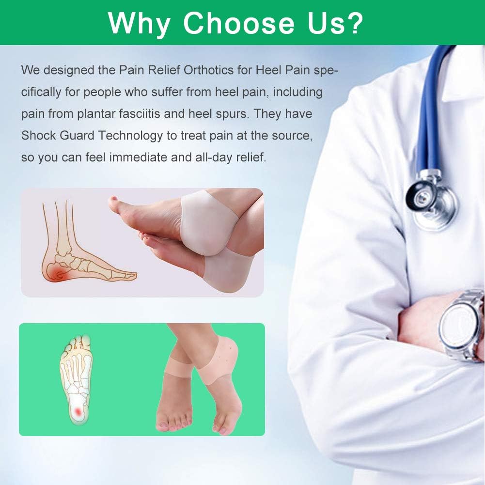 (8PCS) Silicone Heel Protectors,Heel Cups,Gel Heel Cushion,Plantar Fasciitis Inserts Pads& Heel Guards Great fot Heel Pain, Heal Dry Cracked Heels, Achilles Tendinitis.Heel Sore.: Health & Personal Care