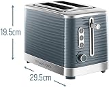 Russell Hobbs Inspire 2 Slice Toaster Grey 1050W Extra Wide Slots view 5