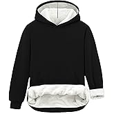 Lovekider 7-16 Years Boys Fleece Hoodies Winter Warmth Hooded Sweatshirt with Kangaroo Pocket