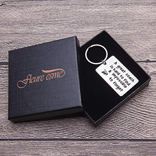 Coach Gifts Keychain for Men Women A Great Coach is Hard to Find Impossible to Forget Best Football Soccer Basketball Swimming Baseball Coach Inspirational Birthday Thanksgiving Cheer Gift Key Charm