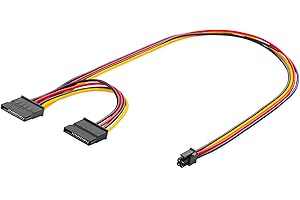 ELFJMZP Server Mini 4P to 2 x SATA Hard Drive Power Cable, Compatible with Dell PowerEdge R720/R620/R820/R630/R730, Length 50