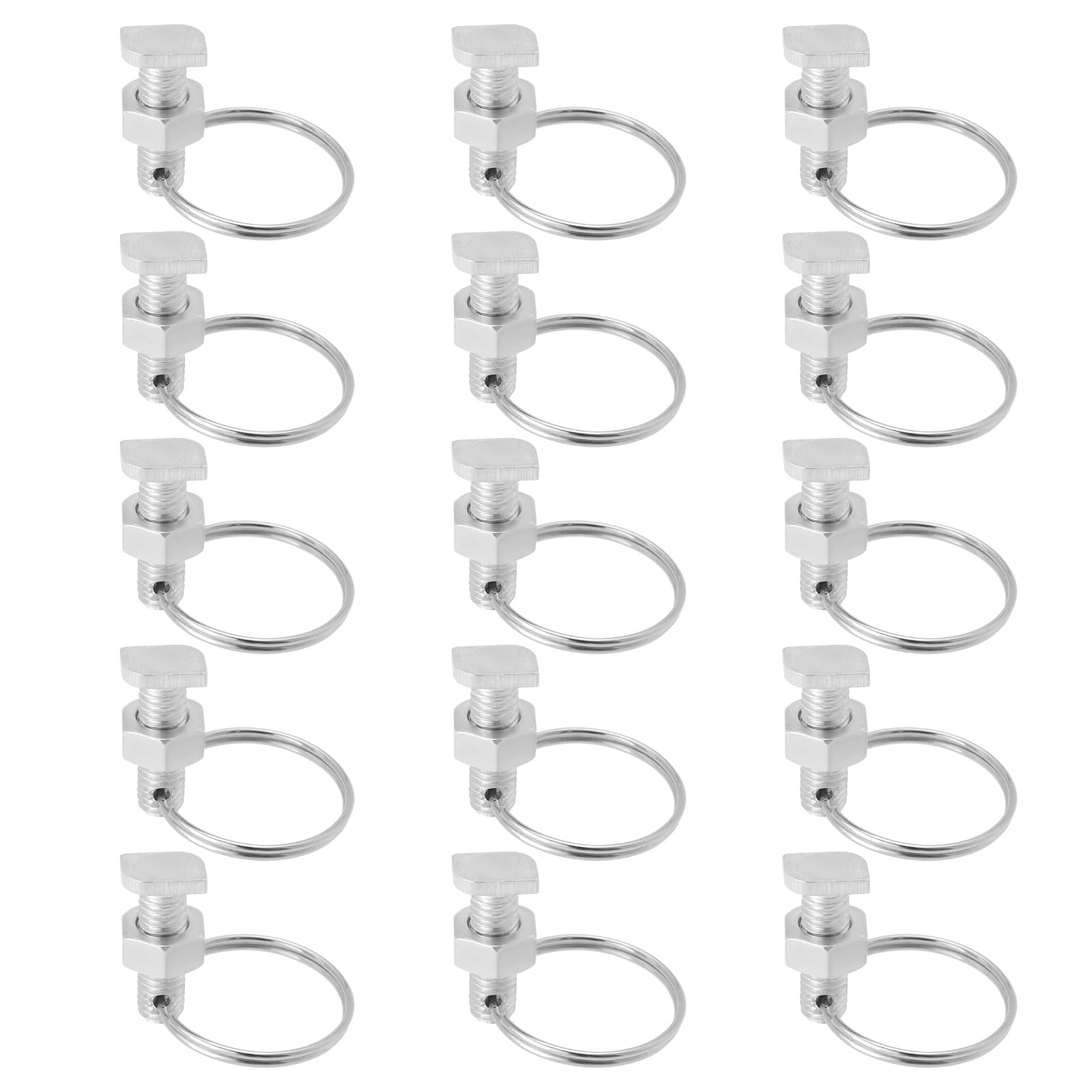 LT Easiyl 15PCS Greenhouse Bolts with Rings Suitable for Greenhouse Glass Rod Channels from 6.5mm -10.5mm Wide for Climbing Plants, Building Greenhouse 22x10mm Silver