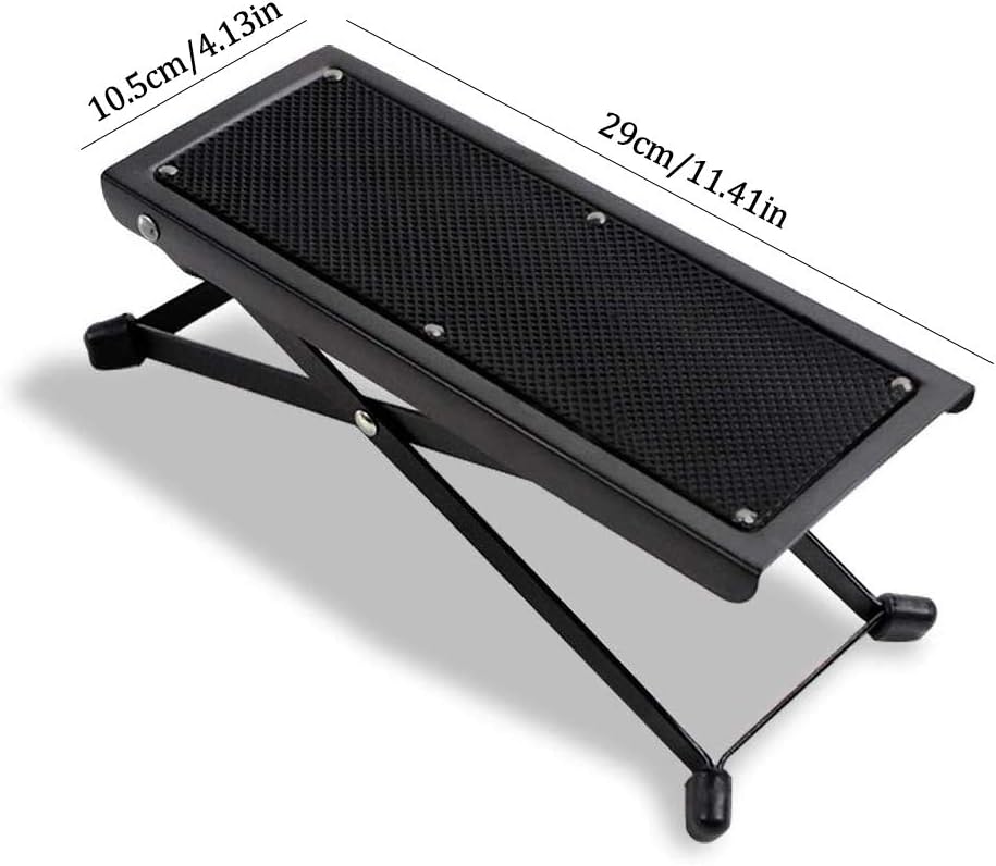 Guitar Footstool, Guitar Footrest with AntiSlip Rubber Pad, Height