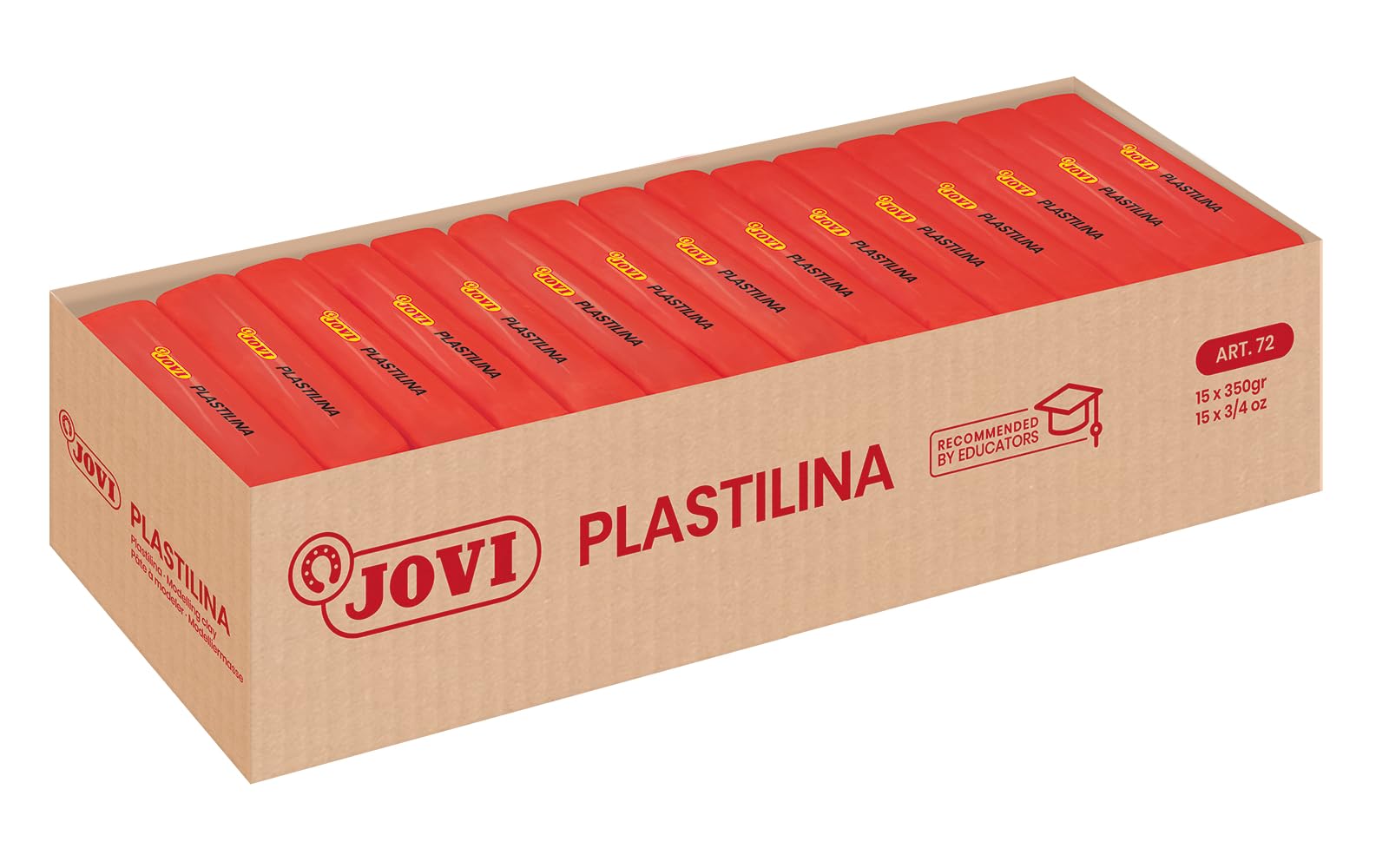 Jovi Box of plasticine, 15 tablets 350 g, Red (7205), grams