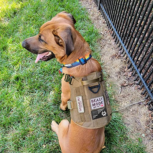 2Pcs IR Reflective Dog Paw Patches K-9 USA Flag Infrared Tactical Morale Embroidered Patch Applique with Hook and Loop Fastener Backing for Dog Vests Harnesses