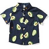 OCHENTA Boys Hawaiian Shirt Short Sleeve Button Down Tropical Beach Aloha Shirts for Toddler/Youth Big Kids, Summer Outfits