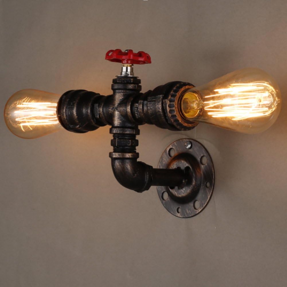 Seitor Vintage Metal Loft Pipe Wall Light Lamp Water Pipe Light Fixture Lamp Base for Home Decoration