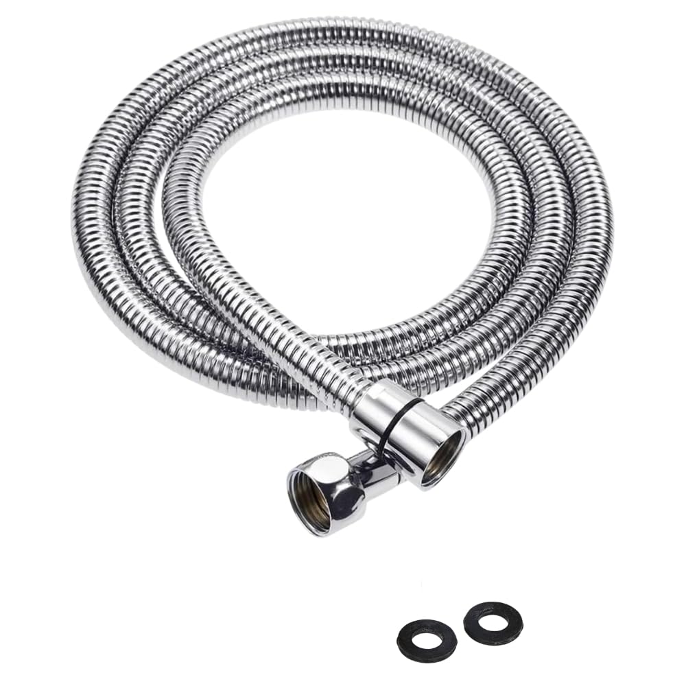 ebuyerfix Stainless Steel Shower Hose Anti-Kink & Anti-Explosion Shower Hose for Hand Held Shower Heads Lightweight and Flexible (1.5 m),Silver