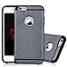 iPhone 6/6s Case - TURATA 2 In 1 Heavy Duty Dual Layer Scratch Resistant Shock Absorption Frosted Hard TPU Protective Cover Tough Bumper with Dust Plug Design for iPhone 6/6s (4.7 Inch) - Gray