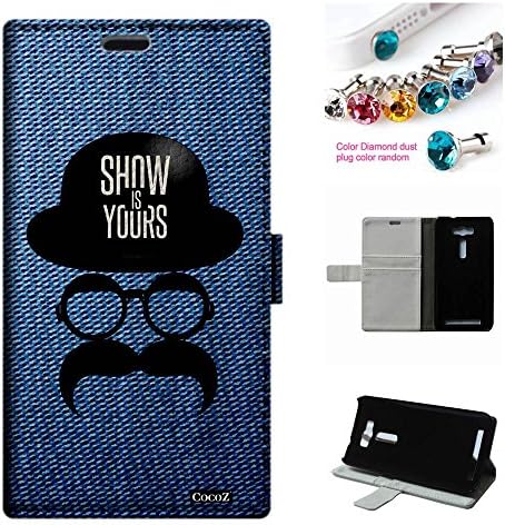 Zenfone 2 laser/ZE500KL Case,CocoZ® New ASUS Zenfone 2 laser/ZE500KL 5.0 inch Case High Quality PU Leather Wallet Flip Credit Card Holder Money Slot Case [Kickstand] (Navy Camouflage)