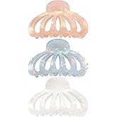 Jayongnee Medium Claw Clips for Women, 3.34 Inch Hair Clips for Thin Hair, French Design Hair Accessories for Women Girls 3 Pcs
