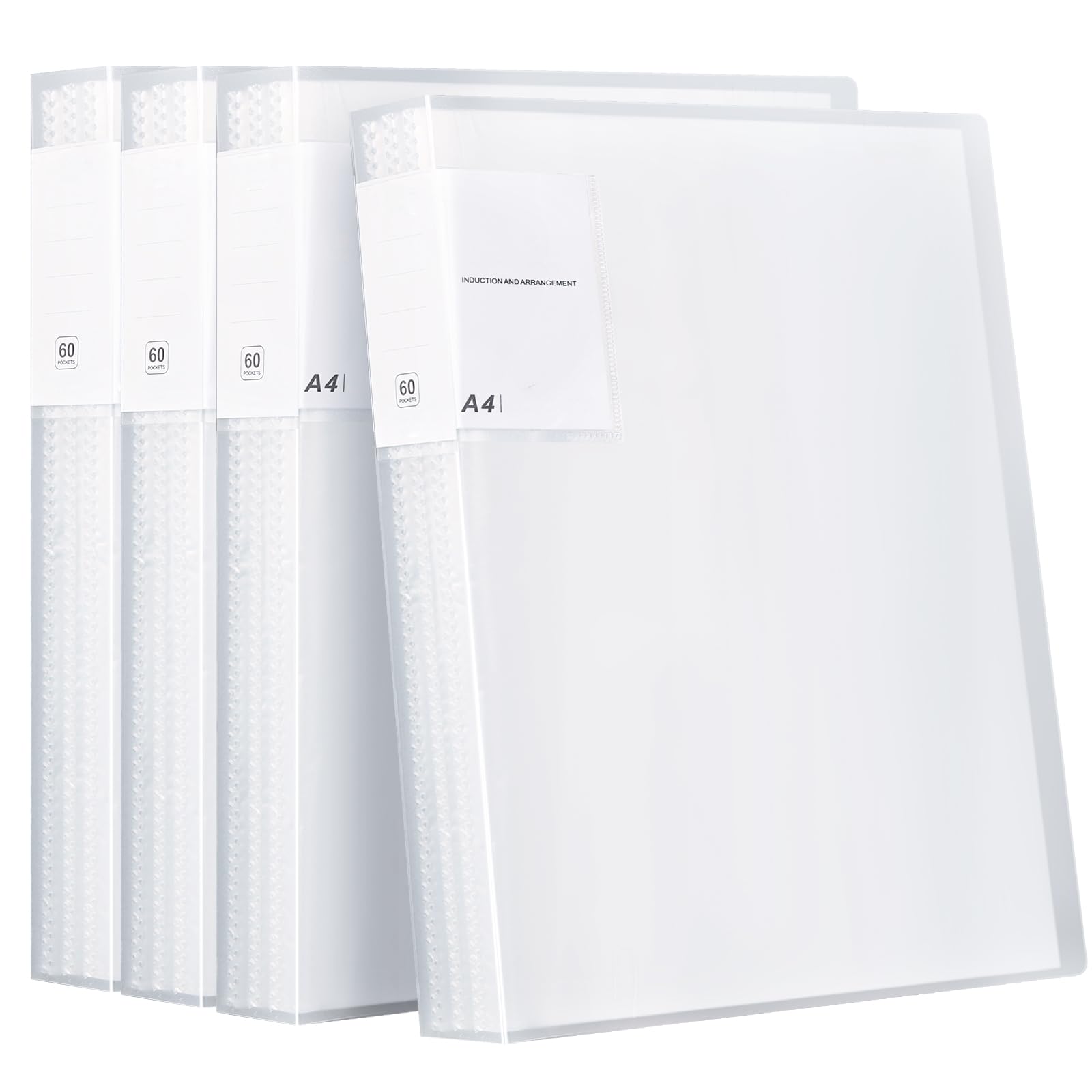 SOYIRI A4 Display Book,60 Pockets Display Folders Presentation Project Folder,A4 Presentation Book with Plastic Sleeve(4 Pack)