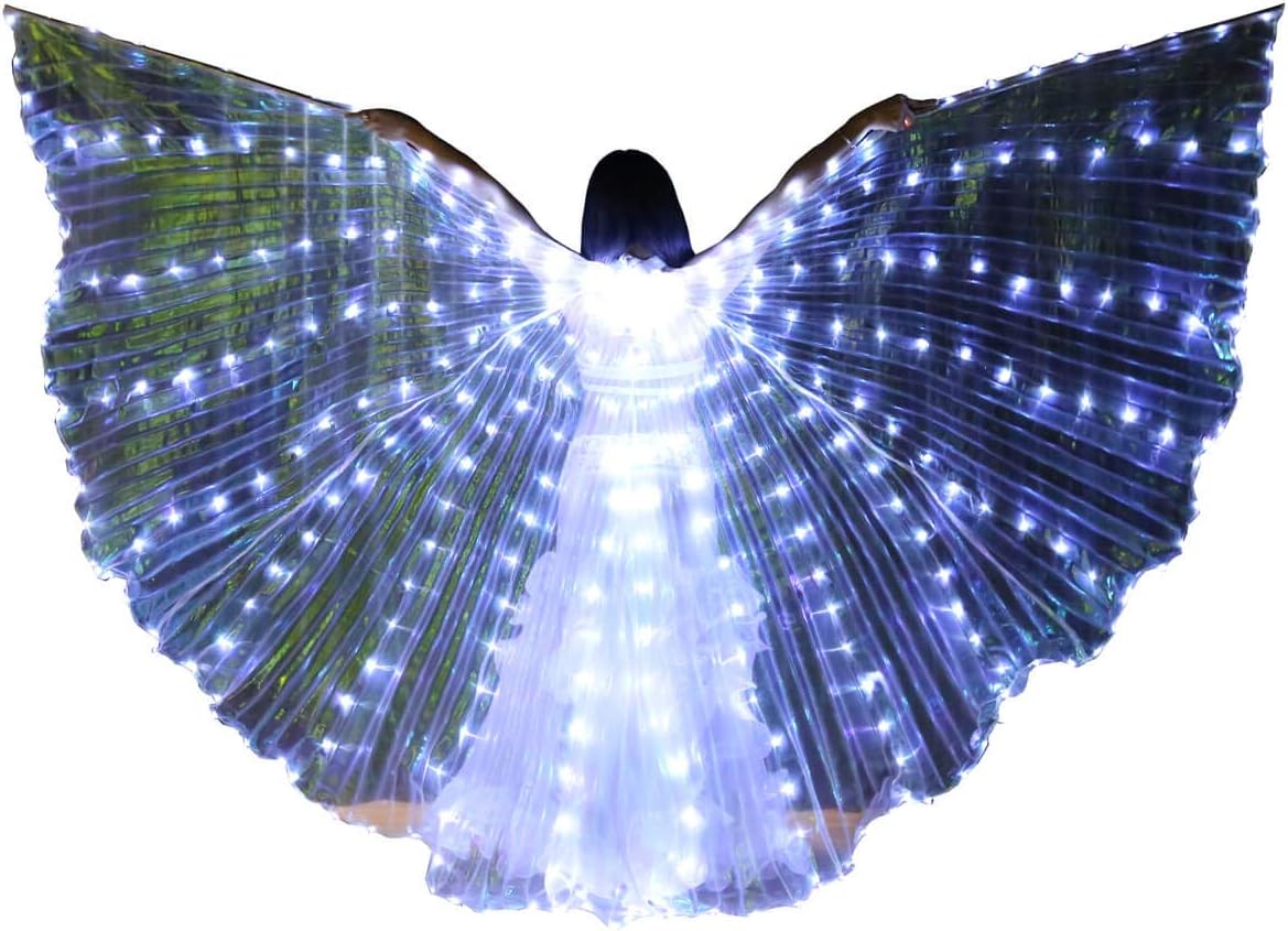 Adult Isis Wings LED Dance Performance Stage Practice Cosplay Props with Telescopic Sticks & Bag, 316pcs bulbs
