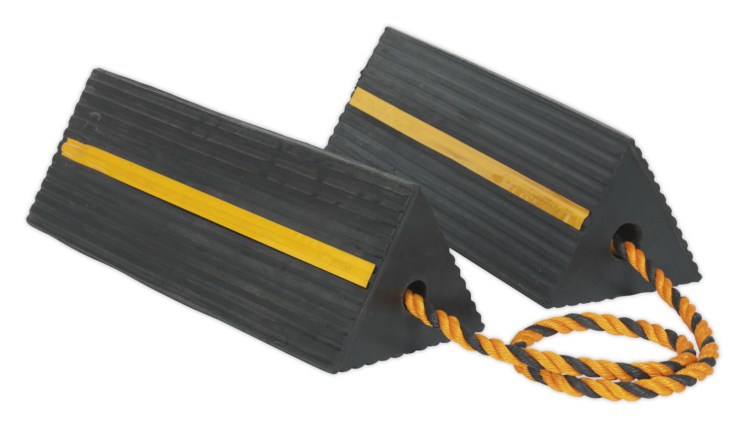 Sealey Wc11 Heavy-Duty Rubber Wheel Chocks 8Kg - Pair