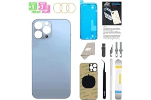 GUPFIX Back Glass Replacement for iPhone 13 Pro Max with Repir Tools, Big Hole Rear Back Cover Glass Replacement All Carriers with Pre-Installed Adhesive and Repairing Tool Kits (Sierra Blue)