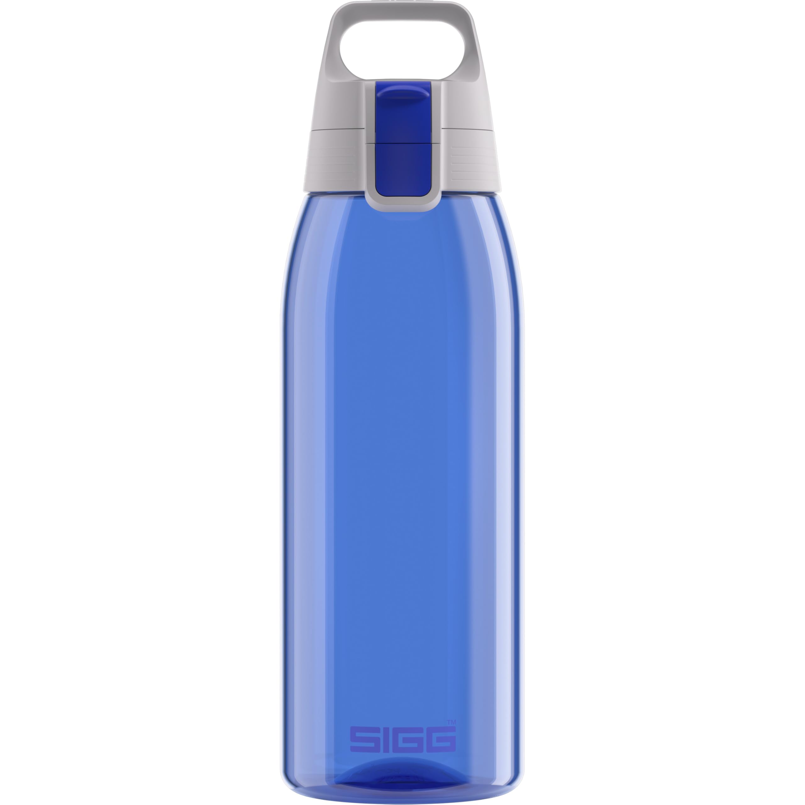Sigg - Tritan Water Bottle - Total Color ONE Blue - Suitable For Carbonated Beverages - Dishwasher Safe - Leakproof - Featherweight BPA Free - 1L