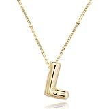 SELFROSE Bubble Letter Necklace Gold Plated Chunky