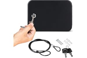 Tahoe Trails Portable Gun Safe for Pistols and Valuables, Small Gun Safe with 2 Keys and Security Cable, Gun Lock Box 9.4 ” X 6.4” X 1.9" for Car, Office, Home, Dorm and Travel