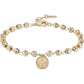 HZMAN Virgin Mary Rosary Bead Cross Bracelet Virgin of Guadalupe Adjustable Link Bracelet for Women Jewelry Gift