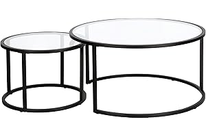 HENN&HART Watson Round Nested Coffee Table in Blackened Bronze