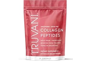 Truvani Hydrolyzed Collagen Peptides | Unflavored | 28 Servings | 20g Grass-Fed Collagen Protein Powder | Promotes Hair, Skin, and Nail Health | Dairy & Gluten Free | Women & Men | Package May Vary