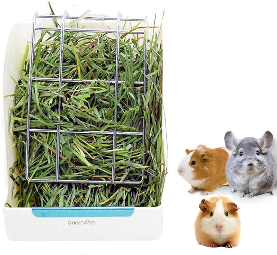 Rabbit Feeder Bunny Guinea Pig Hay Feeder, Hay Guinea Pig Hay Feeder, Chinchilla Plastic Food Bowl (White)