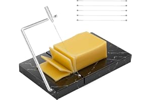 TOPULORS Cheese Slicer - Cheese Cutter with 5 Replacement Upgrade Thick Cutting Wires - Heavy Duty 5" x 8" Marble Board Chees
