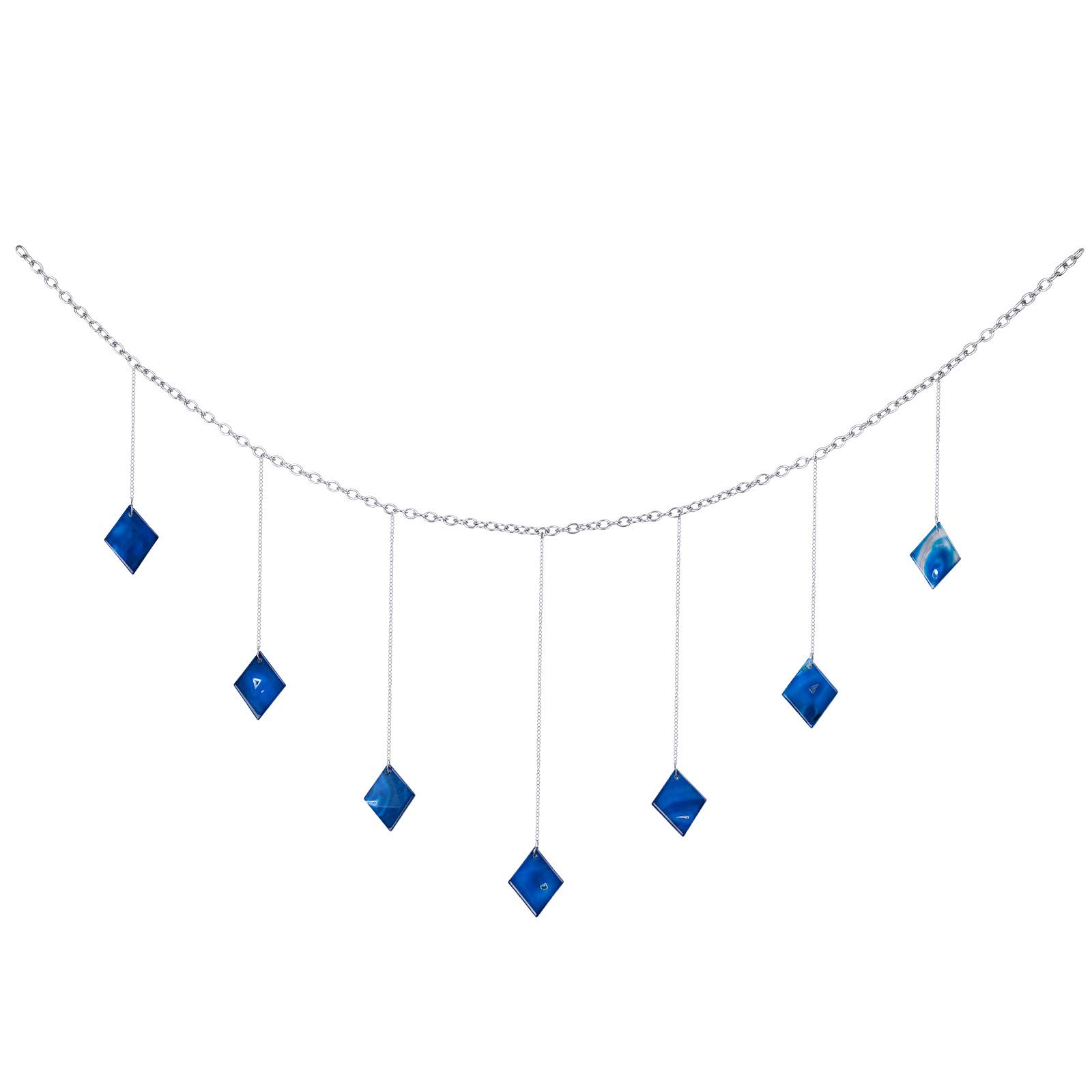 mookaitedecor 1M Agate Crystal Art Healing Crystal Wall Hanging Ornament for Living Room Bedroom Party Home, Living Room Decor Diamond Shaped Blue Wall Art Good Luck Home Decor New Home Gift