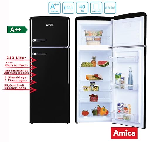 Amica KGC15634S nevera y congelador Independiente Negro A++ ...