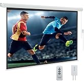 YODOLLA 84" Projector Screen Motorized 16:9 for Home Theater Outdoor White | Pull Down Retractable Movie Screen with Remote, Wall Ceiling Mount for Backyard Patio Indoor Office Classroom 4K 8K HD 3D