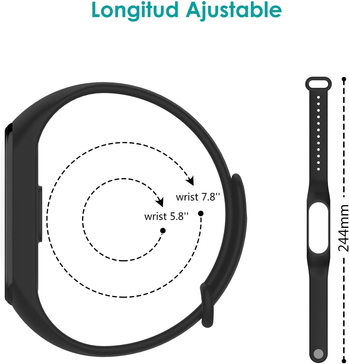 WD&CD 2 Pack Silicone Strap Compatible with Xiaomi Mi Band 3/4 - Image 4