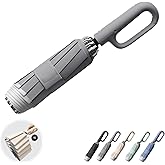 SSFUN Ring Buckle Umbrella, Reflective Safety Strip, Sturdy Windproof, Reverse Automatic Umbrella, Ring Buckle Fully Automatic Umbrella, Travel Portable, Compact Folding Travel Umbrella (Gray)