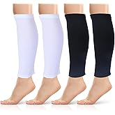 2 Pairs Calf Compression Sleeves Footless Compression Socks Non Slip Legs Sleeves for Running, Cycling, Shin Splints Support, Relieve Legs Pain, Travel, Sports, Work, Daily Wear