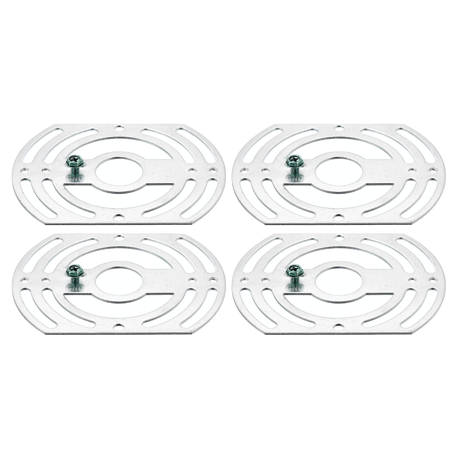 PATIKIL Light Fixture Mounting Bracket, 4 Pack Light Crossbar Round Ceiling Fan Mount Plate Universal with Ground Screw for Chandelier Lamp, Silver