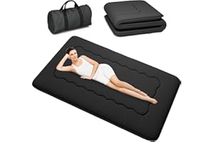 Kiseely Japanese Futon Mattress, Foldable Tatami Mat Portable Dormitory Sleeping Pad with Bag & Strap, Floor Thicken Sleeping Roll up Camping Mattress (Black WS1, 39" X80")