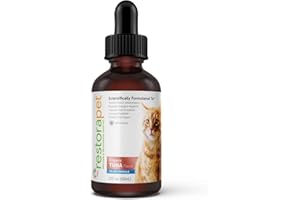 RestoraPet Organic Cat Supplement | Healthy & Safe Antioxidant Liquid Drops | Anti-Inflammatory Multi-Vitamin | Increases Mobility & Energy | Cat Joint Supplement | Tuna Flavored