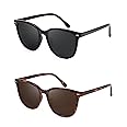 FIMILU 2 Packs Sunglasses for Women Polarized UV400 Protection Lens Big Frame Fashion Glasses Trendy Stylish Shade