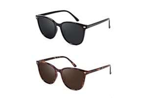 FIMILU 2 Packs Sunglasses for Women Polarized UV400 Protection Lens Big Frame Fashion Glasses Trendy Stylish Shade
