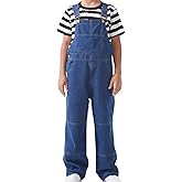 GRANDWISH Boys Bib Denim Overalls with Adjustable Straps, Kids Jean Overalls, Size 6-12