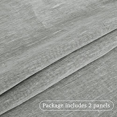 image for Turquoize Linen Sheer Curtains Rod Pocket Sheers 108 Inch Extra Long N