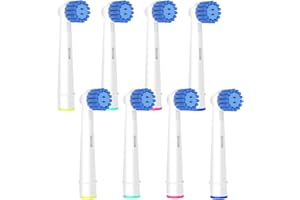 BETTERCHOI 8 Pack Sensitive Gum Care Replacement Brush Heads Compatible with Oral b Braun Electric Toothbrush. Soft Bristle for Superior and Gentle Clean.