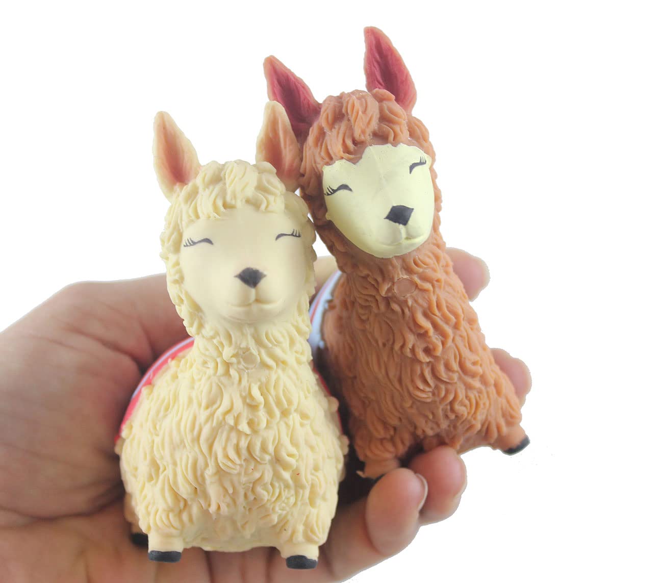 Photo 1 of Set of 2 Sand Alpaca Llama - Sand Filled Squishy - Rubber Chicken Moldable Sensory, Stress, Squeeze Fidget Toy ADHD Special Needs Soothing (Random Colors)