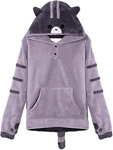 Grey cat hoodie Clearance
