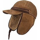 Men’s Shearling Leather Trapper Hat – Aviator Winter Cap with Genuine Sheepskin Ear Flaps | Cold Weather Hat | Ushanka